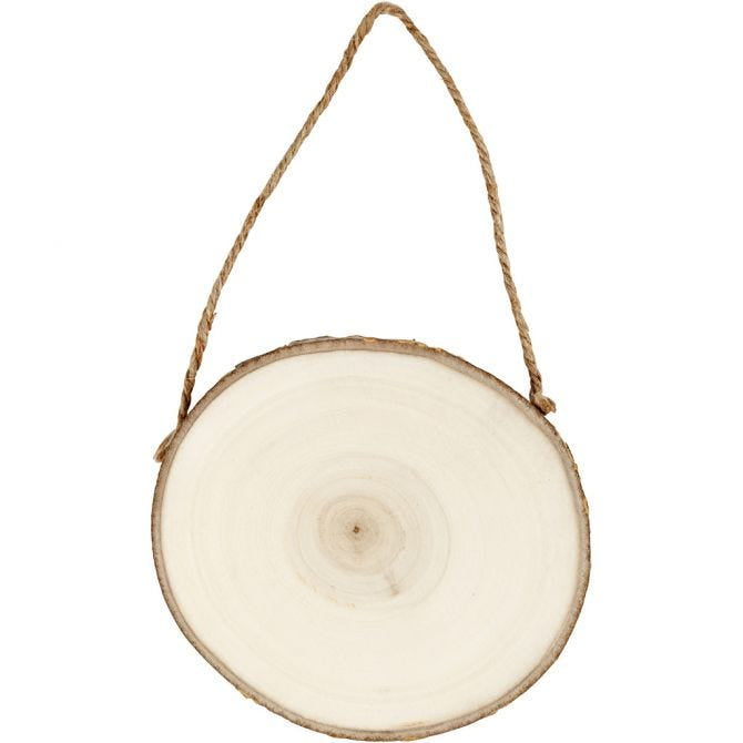 Creativ Company Holzrohling, Pappel, Braun, Ø 14 cm × 1,5 cm, 1 Stk., 57952