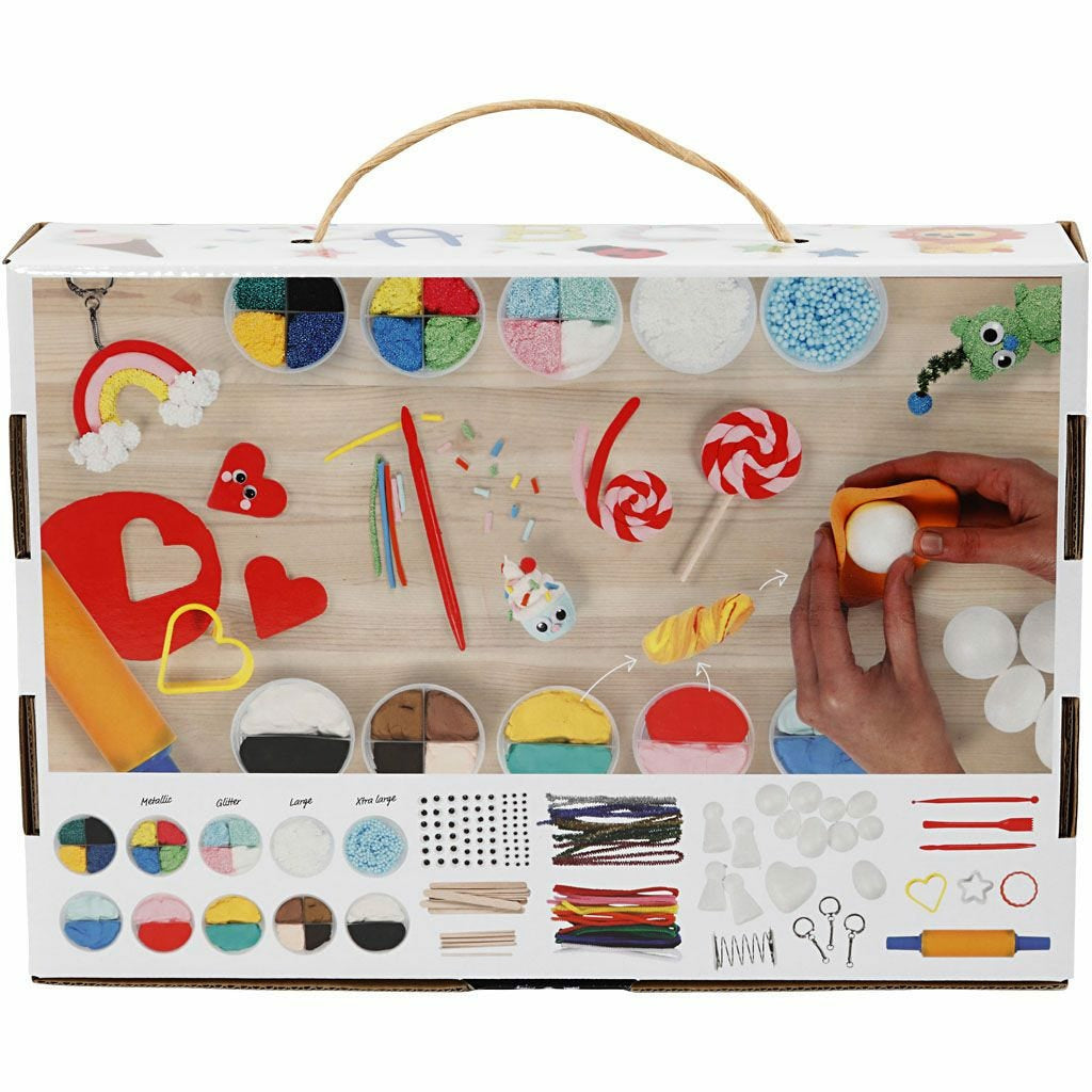 Creativ Company Modelliermasse-Set (lufthärtend) – 16-teilig – Silk Clay & Foam Clay, lufthärtend