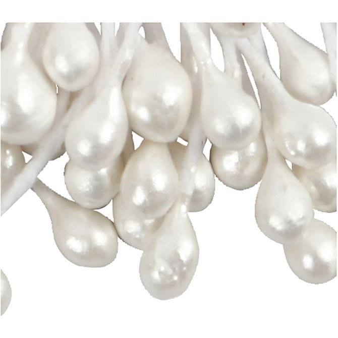 Creativ Company Papierblumen - Blütenstaub, 6 cm, 100 Stk, weiss