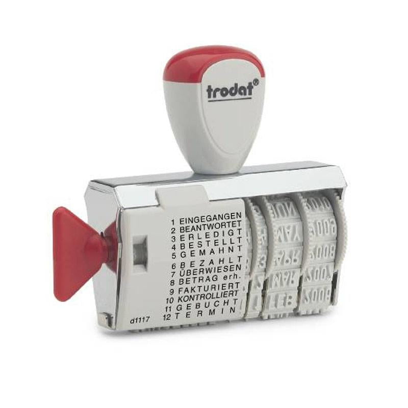 Trodat Motivstempel – Motiv: Verschiedene Texte, Kunststoff, 55 × 4 mm, Deutsch, Ohne Kissen