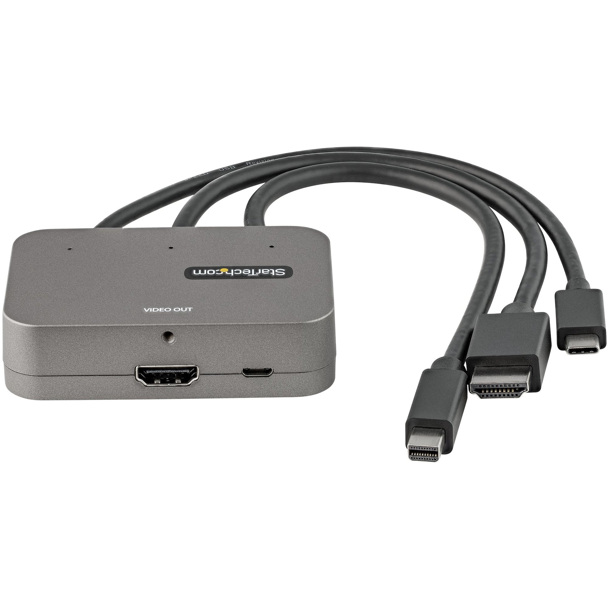 StarTech.com 3-in-1 Adapter USB-C/MiniDP/HDMI zu HDMI – 4K (3840 × 2160) @ 60 Hz, HDMI 2.0b, 0,27 m