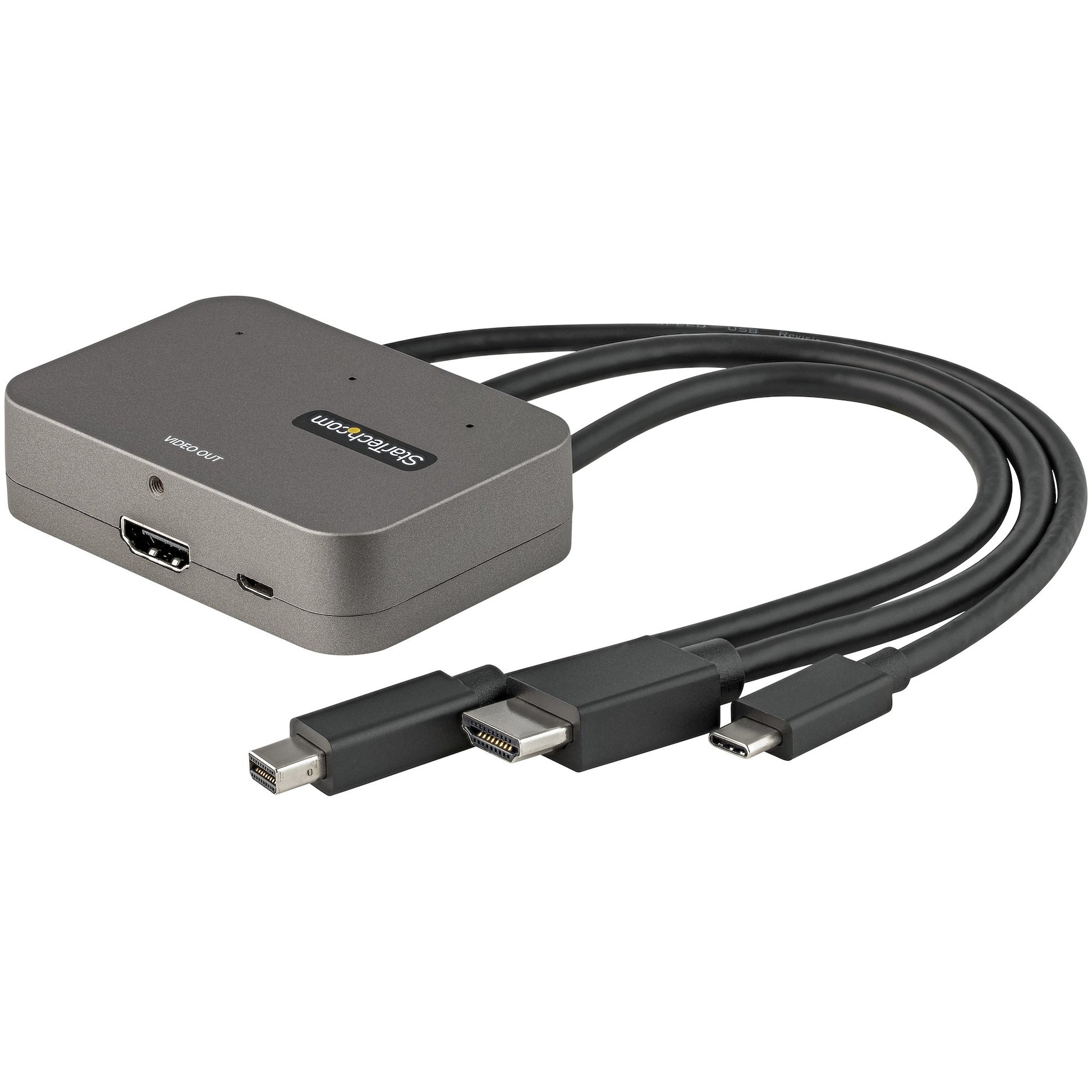 StarTech.com 3-in-1 Adapter USB-C/MiniDP/HDMI zu HDMI – 4K (3840 × 2160) @ 60 Hz, HDMI 2.0b, 0,27 m