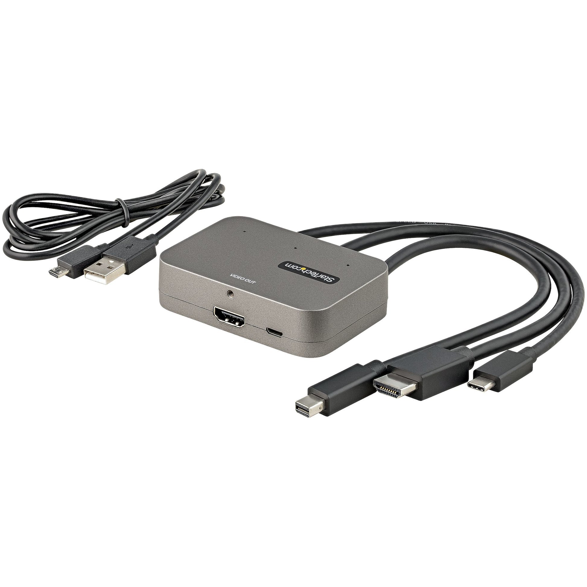 StarTech.com 3-in-1 Adapter USB-C/MiniDP/HDMI zu HDMI – 4K (3840 × 2160) @ 60 Hz, HDMI 2.0b, 0,27 m