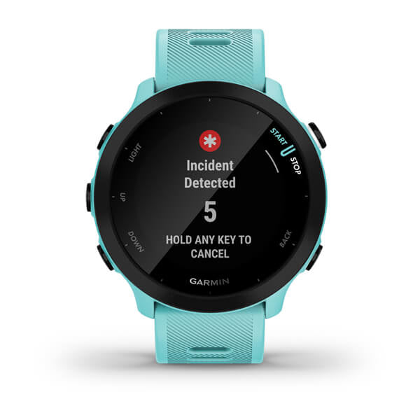 Garmin Forerunner 55 42 mm GPS – Glas, Sportarmband Türkis, 50 m, für iPhone und Android