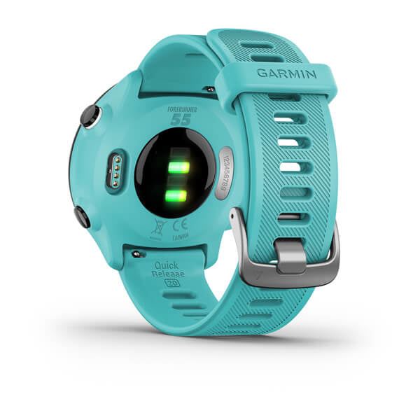 Garmin Forerunner 55 42 mm GPS – Glas, Sportarmband Türkis, 50 m, für iPhone und Android