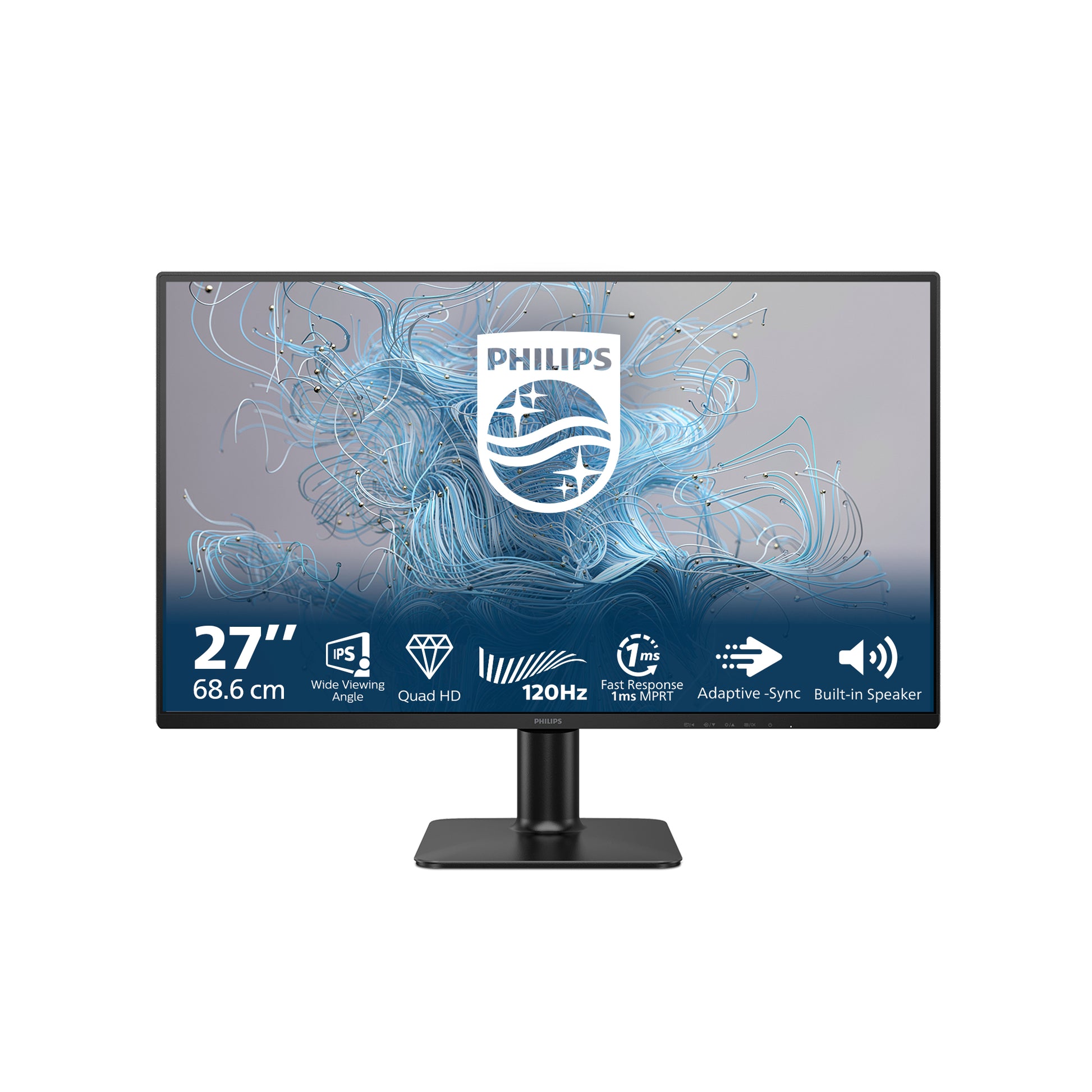 Philips 27E2N2500/00 – Monitor, 27", 2560 × 1440 (WQHD), IPS, 120 Hz, 300 cd/m², Adaptive Sync, Schwarz