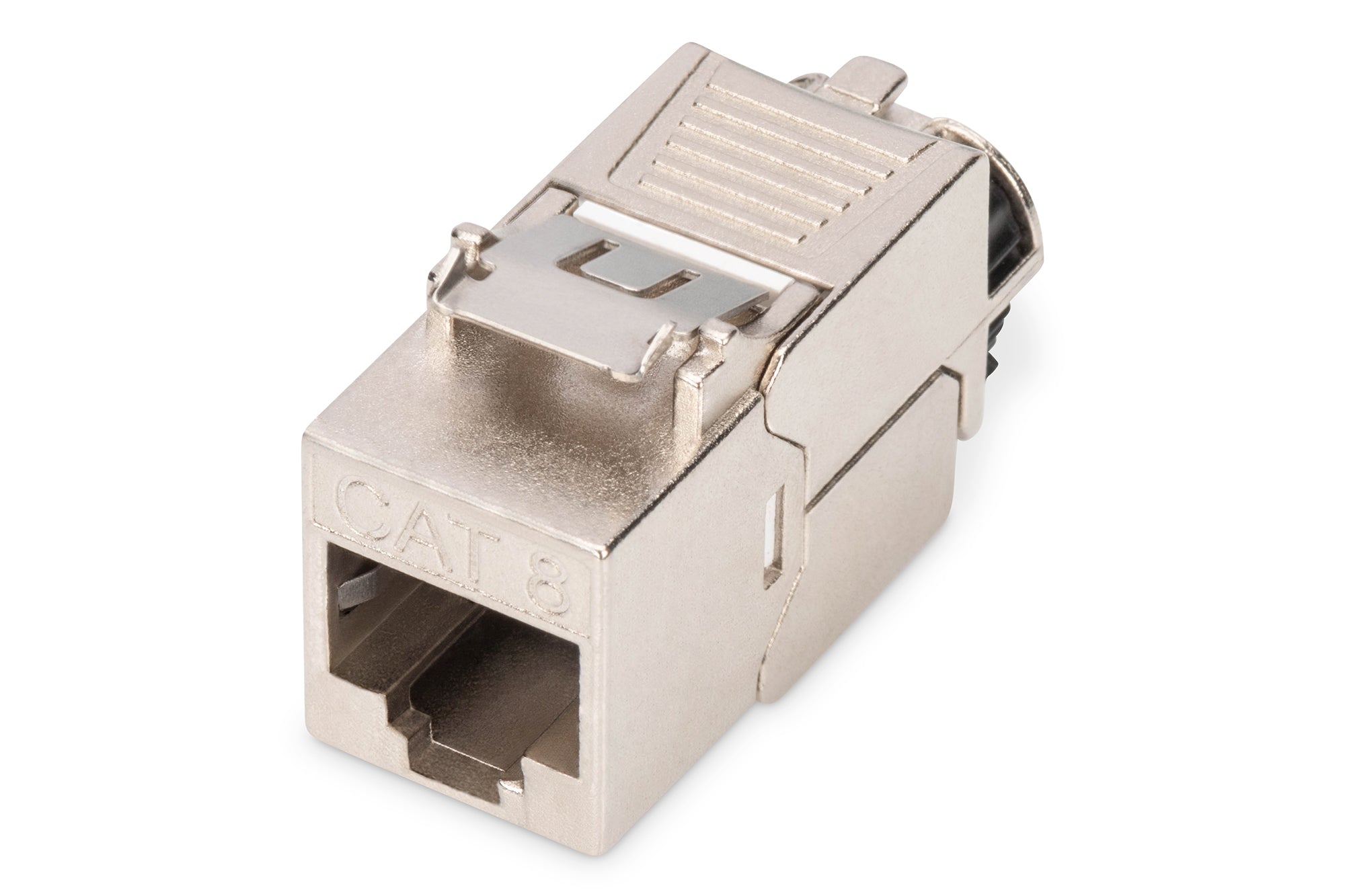 Digitus RJ-45-Kupplung – RJ-45, Cat8.1, geschirmt, werkzeugfrei, flach, weiss