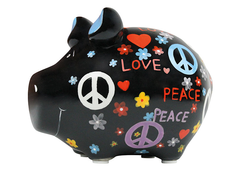 G. Wurm Spardose Schwein – Keramik, Schwarz – 12,5 × 9 × 9 cm