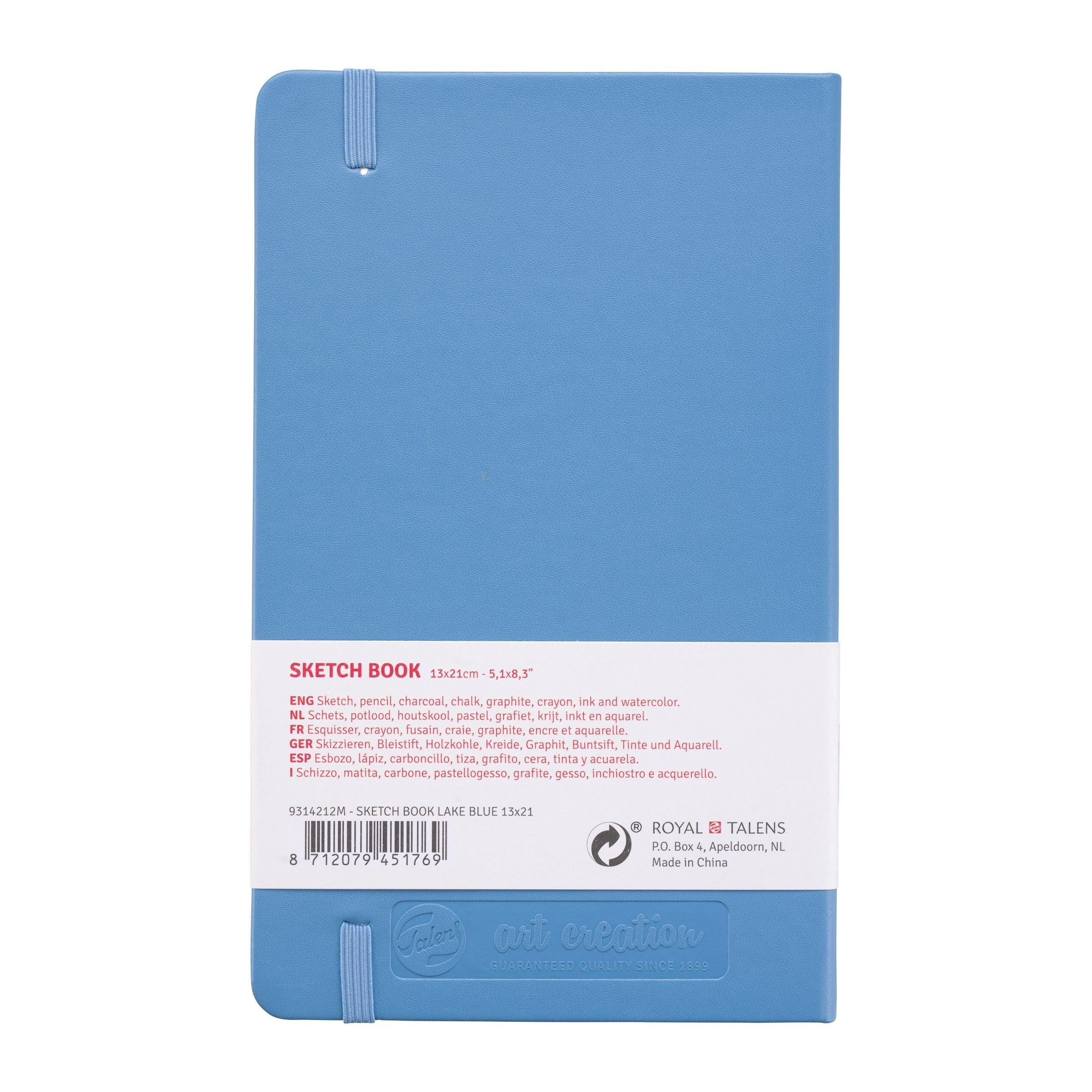Talens Skizzenblock – 13 × 21 cm – 140 g/m² – 80 Blatt – cremefarbenes Papier, Seeblau – für Mixed Media