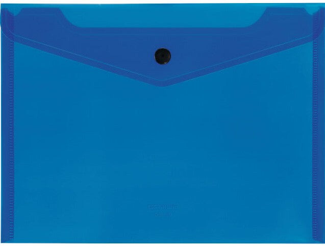 Kolma Dokumentenmappe A5 – 1 Fach, Druckknopf, Polypropylen (PP), Blau, Durchscheinend, bis 50 Blatt