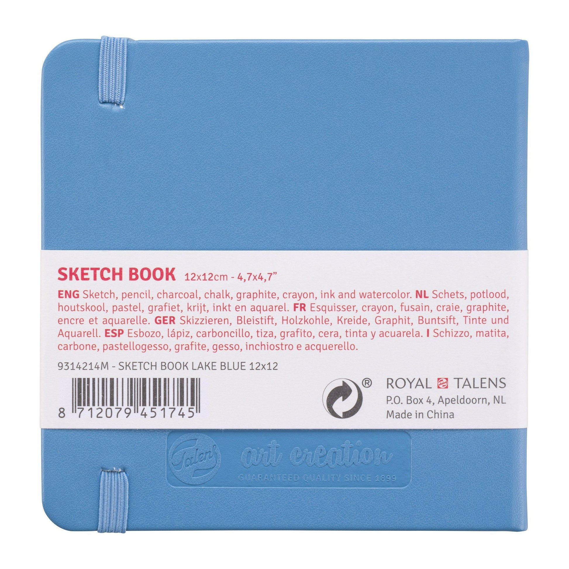 Talens Skizzenbuch, Papier, 12 × 12 cm, Seeblau