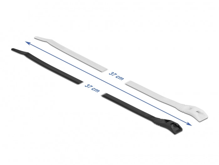 DeLOCK Kabelbinder, 370×7,6 mm, 100er-Pack – schwarz/transparent