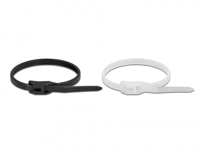 DeLOCK Kabelbinder 150 × 3,6 mm, Polyamid, Schwarz/Transparent, 100 Stk.