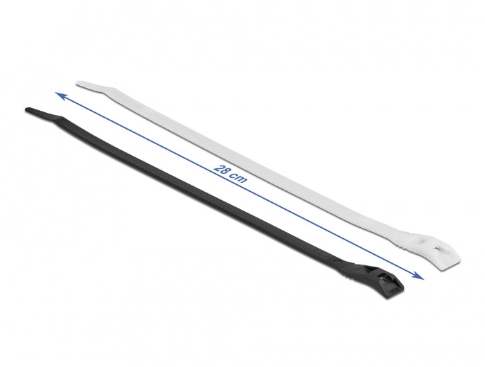 DeLOCK Kabelbinder, 7,6 mm × 0,28 m, schwarz, 100 Stück