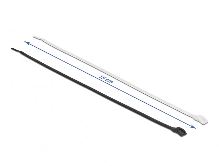DeLOCK Kabelbinder 150 × 3,6 mm, Polyamid, Schwarz/Transparent, 100 Stk.