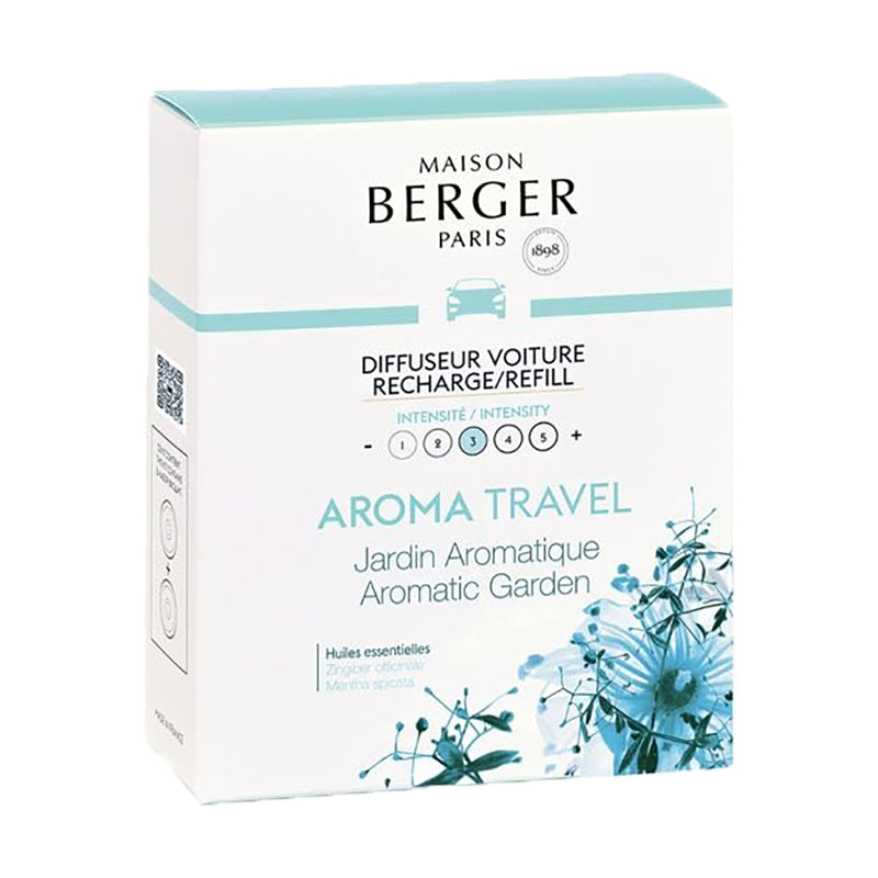 Maison Berger Paris Travel Aromatischer Garten – Duftkartusche, 60 Tage, für Autodiffusor, 2er-Pack