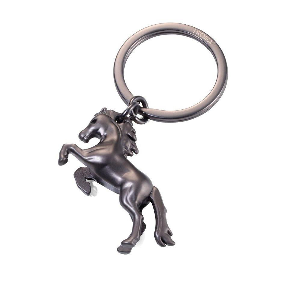 TROIKA Schlüsselanhänger Wild Horse – Eisenguss, Silber, 81 × 46 × 13 mm