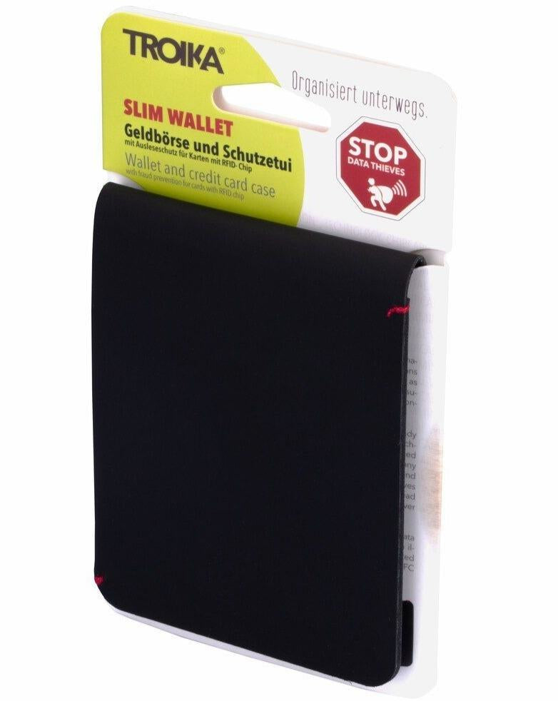 TROIKA Kartenetui – RFID-Schutz, 106×82×7 mm – Kunstleder – Schwarz