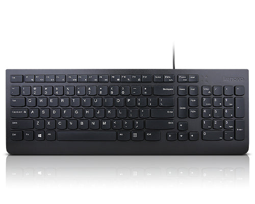 Lenovo Essential – Tastatur – Membran – kabelgebunden, USB – QWERTY – Schwarz