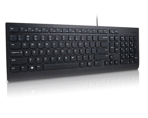 Lenovo Essential – Tastatur – Membran – kabelgebunden, USB – QWERTY – Schwarz