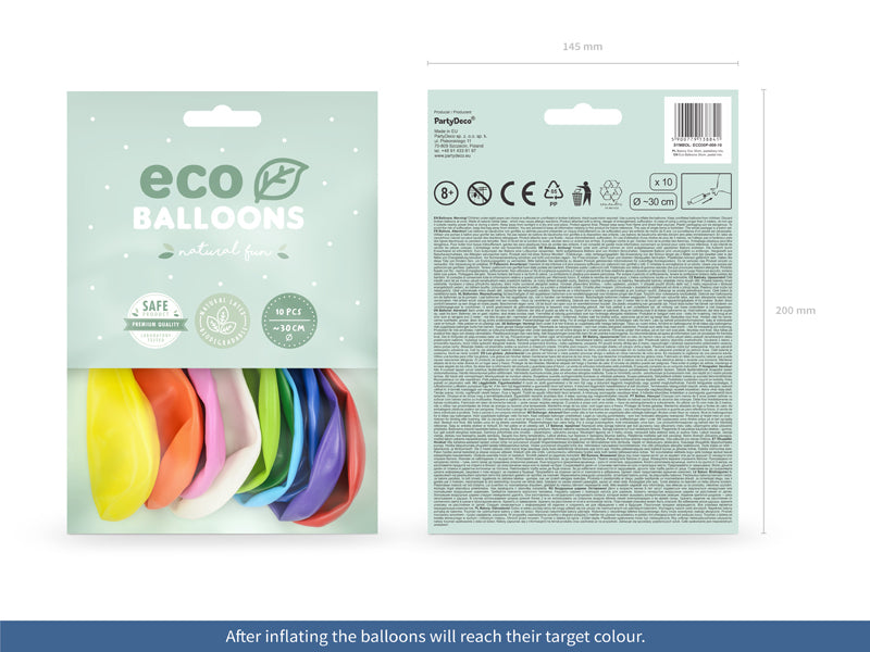 PartyDeco Luftballons Pastellmix – mehrfarbig – Ø 30 cm – Latex – 10 Stk