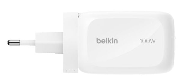 Belkin BOOSTCHARGE Netzteil – 100 W, 2× USB-C + 1× USB-A, Austauschbarer Stecker