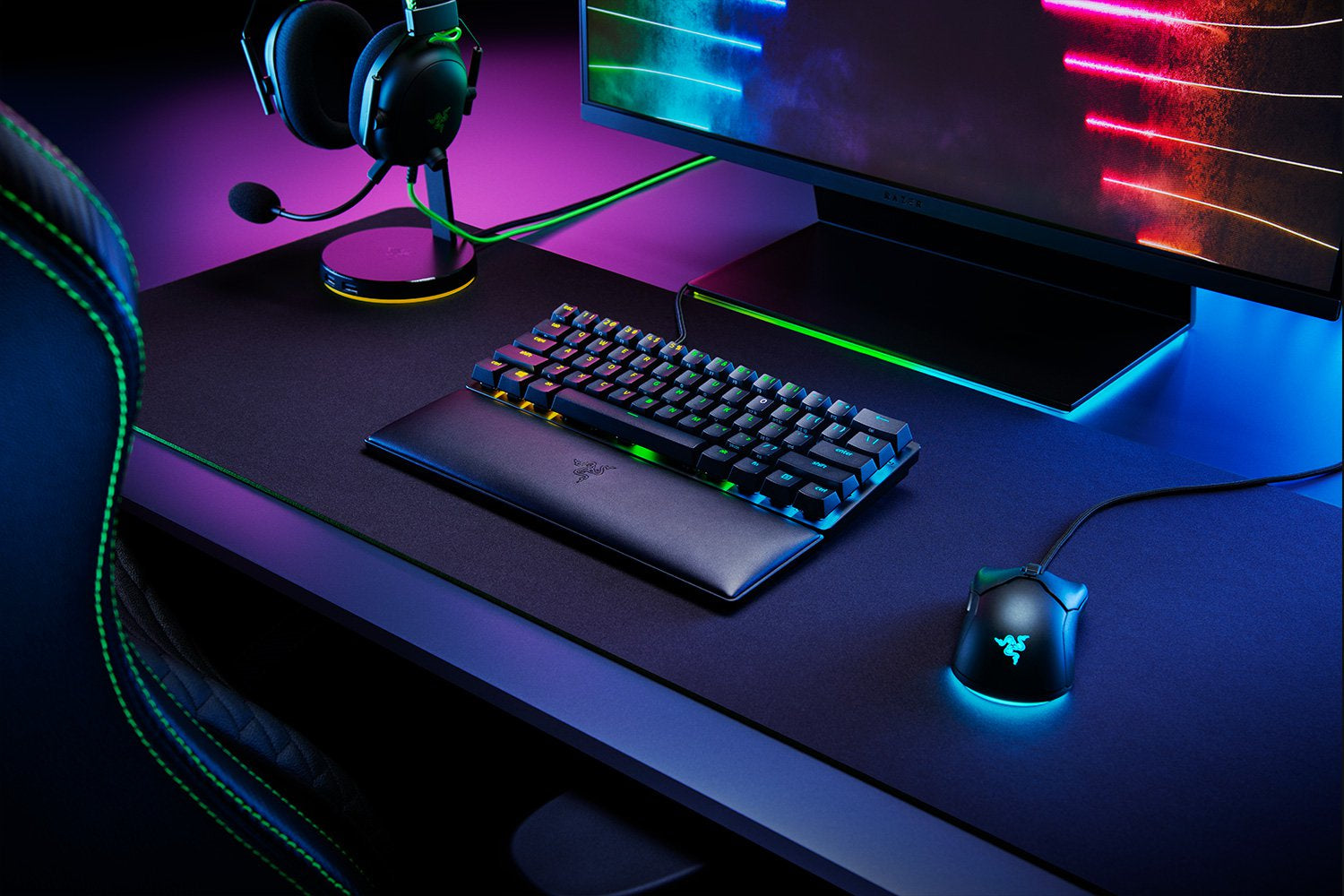 Razer Ergonomische Handgelenkauflage Mini – Handgelenkstütze für Tastatur – Memory-Schaum – Schwarz – 356 × 89,8 mm