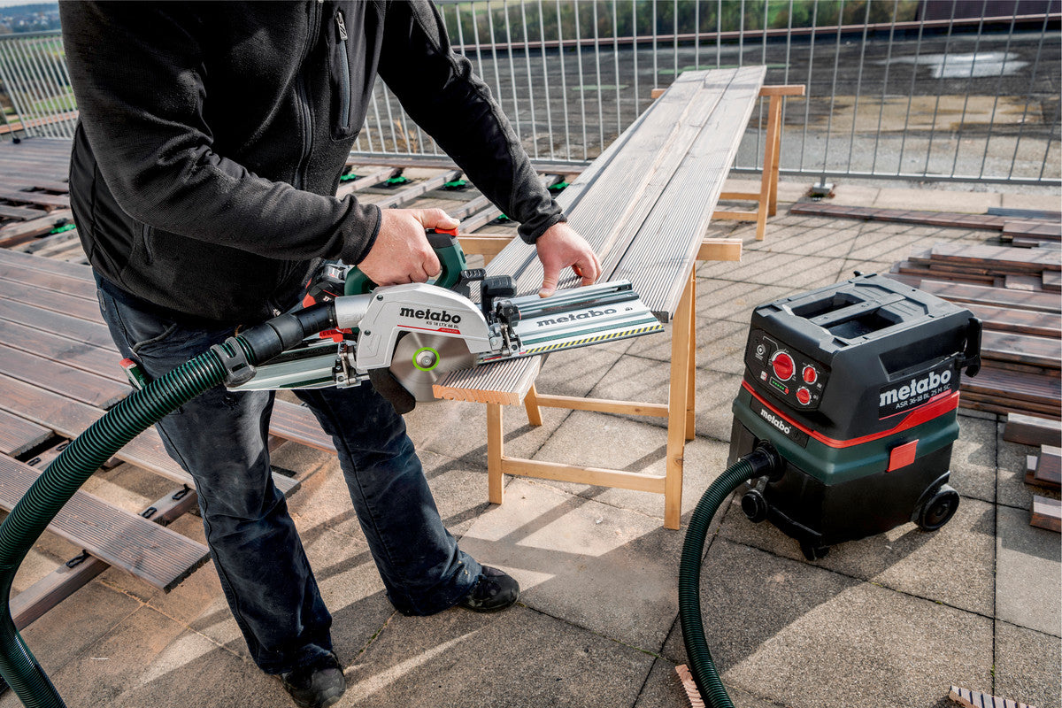Metabo Handkreissäge KS 18 LTX 66 BL – 18 V (CAS) – Sägeblattdurchmesser 165 mm – Solo, mit Führungsschiene