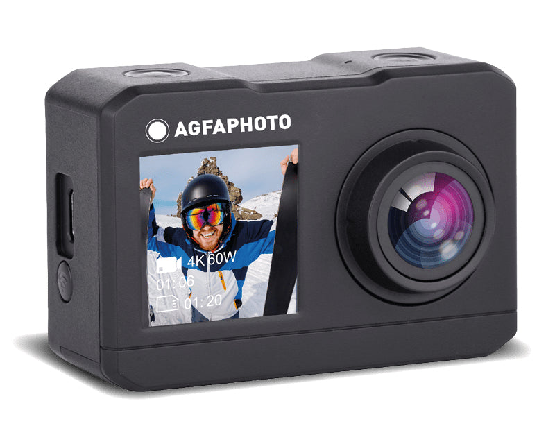 AgfaPhoto AC7000 – Unterwasserkamera, wasserdicht bis 30 m, 16 MP, 2,7K, schwarz