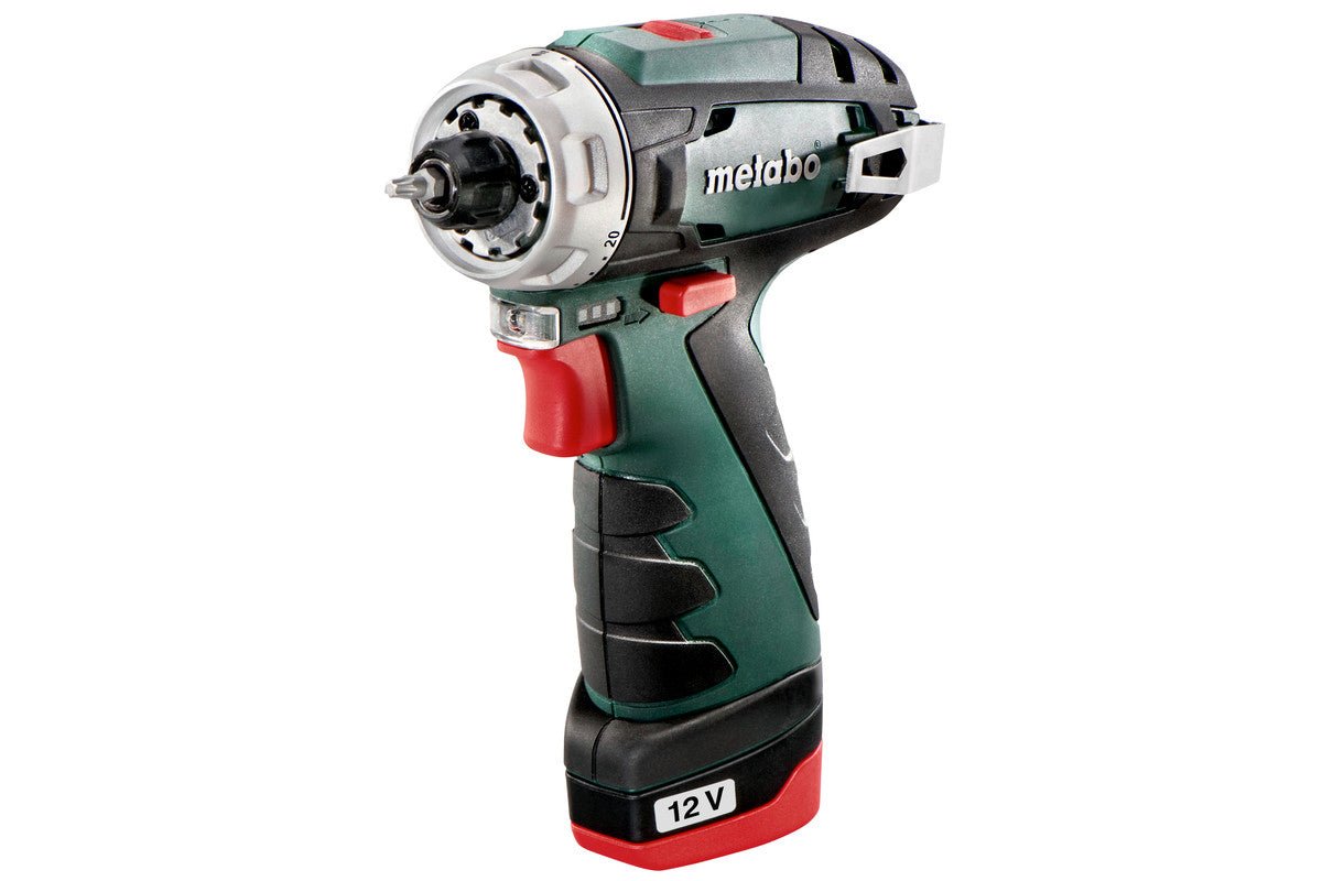 Metabo Akku-Bohrschrauber PowerMaxx – 12 V – Schnellspannbohrfutter – 17 Nm – 2×2,0 Ah & Ladegerät – Koffer