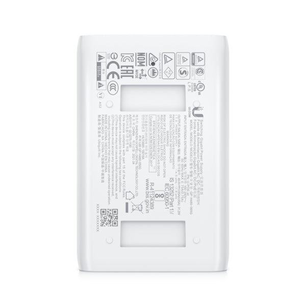 Ubiquiti U-POE-AT PoE-Injektor 30 W – IEEE 802.3at – Gigabit Ethernet, 48 V – Weiss