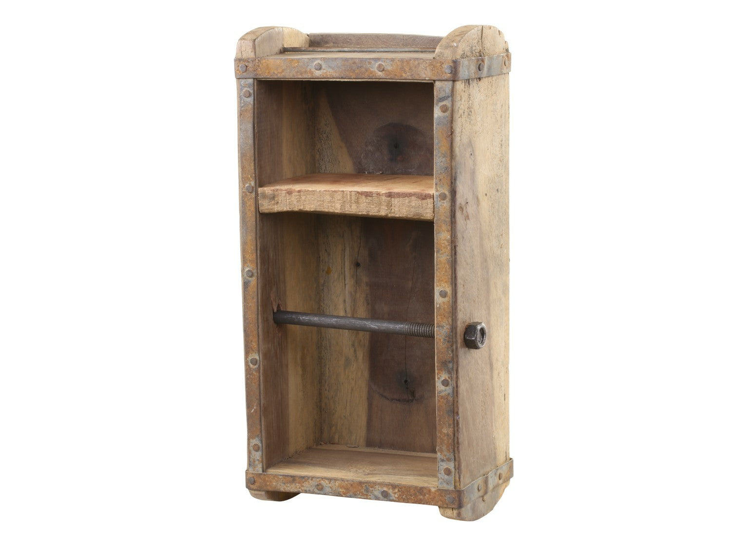 Chic Antique Toilettenpapierhalter – Holz, Braun, Wandmontiert, Zum Bohren, 10 × 15 × 30 cm