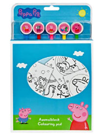 Undercover Bastelset (Ausmalblock) – Peppa Pig – 17 × 24,5 cm – 24 Ausmalblätter, 5 Buntstifte – ab 4 Jahren