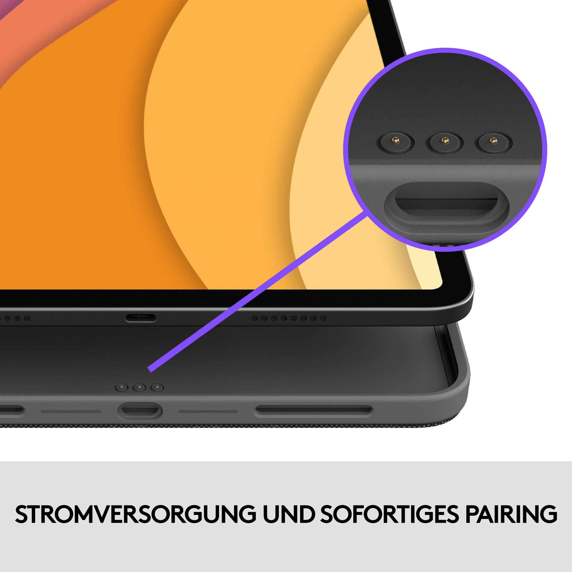 Logitech Combo Touch – Tastatur, UK-Layout (EN), mit Touchpad, Grau – für iPad Air (4. Generation)