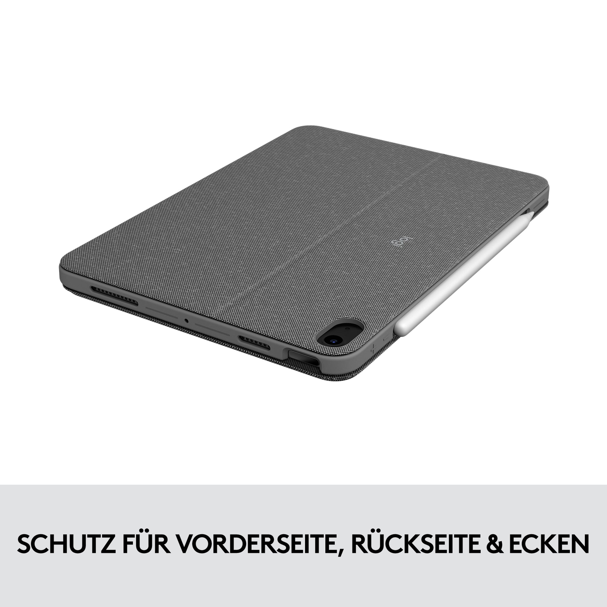 Logitech Combo Touch – Tastatur, UK-Layout (EN), mit Touchpad, Grau – für iPad Air (4. Generation)