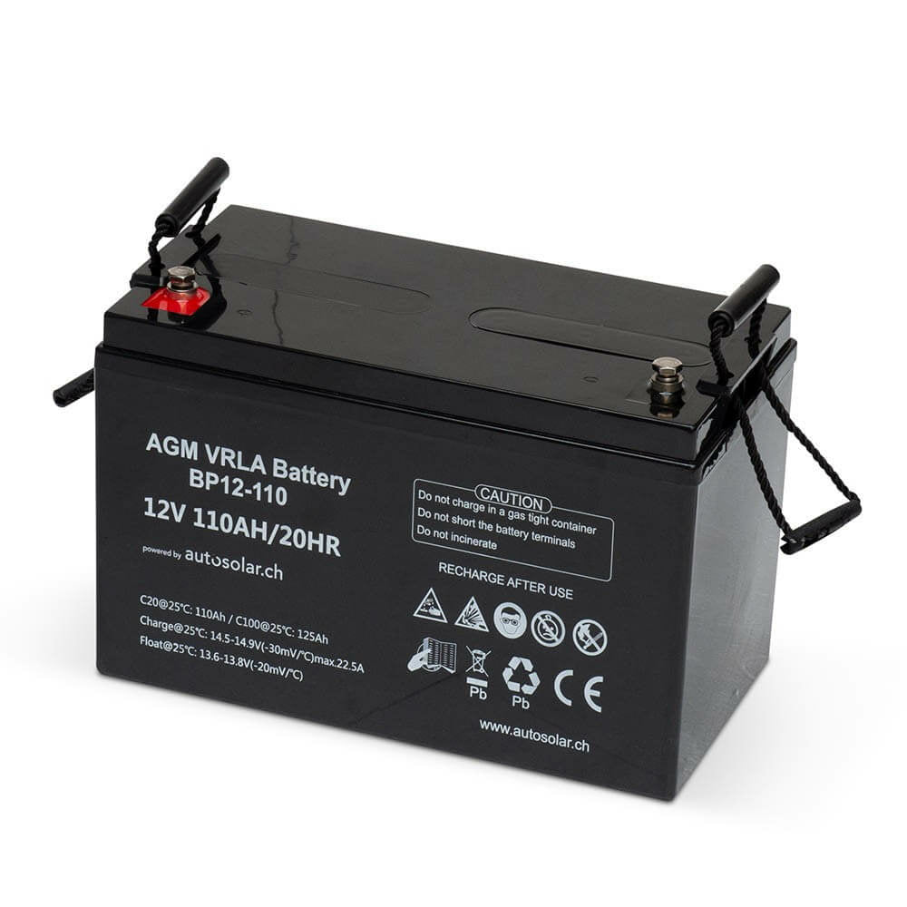 AutoSolar AGM110 Akku – 1320 Wh, 12 V, Blei (VRLA)
