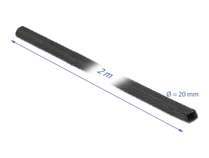 DeLOCK Schrumpfschlauch-Set, Ø 20 mm, 2 m – schwarz
