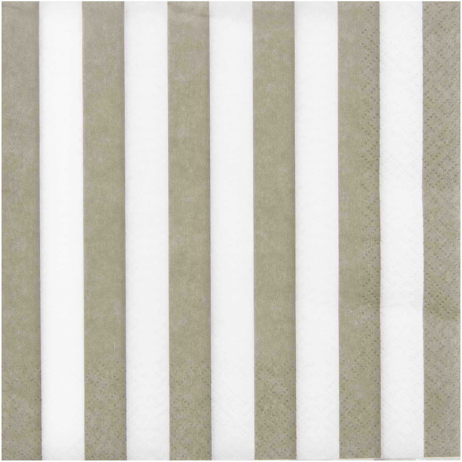 Rico Design Servietten Streifen – beige/weiss – 33 × 33 cm, 3-lagig – 20 Stück