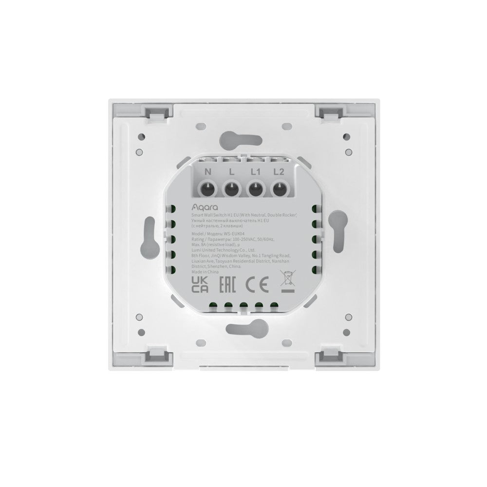 Aqara H1 – Smart-Taster – Zigbee, 2 Tasten, mit Neutralleiter – für Apple HomeKit, Amazon Alexa
