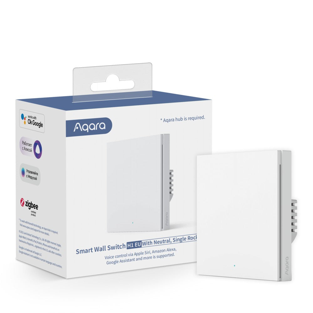 Aqara H1 – Smart-Taster – mit Neutralleiter, 1-Tasten – für Amazon Alexa, Google Assistant, Apple HomeKit
