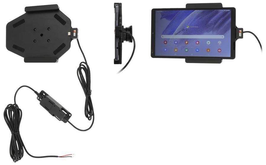 Brodit Fahrzeug-Dock für Samsung Galaxy Tab A7 Lite SM-T220 – Eingebautes Ladegerät, 360° drehbar – Schwarz