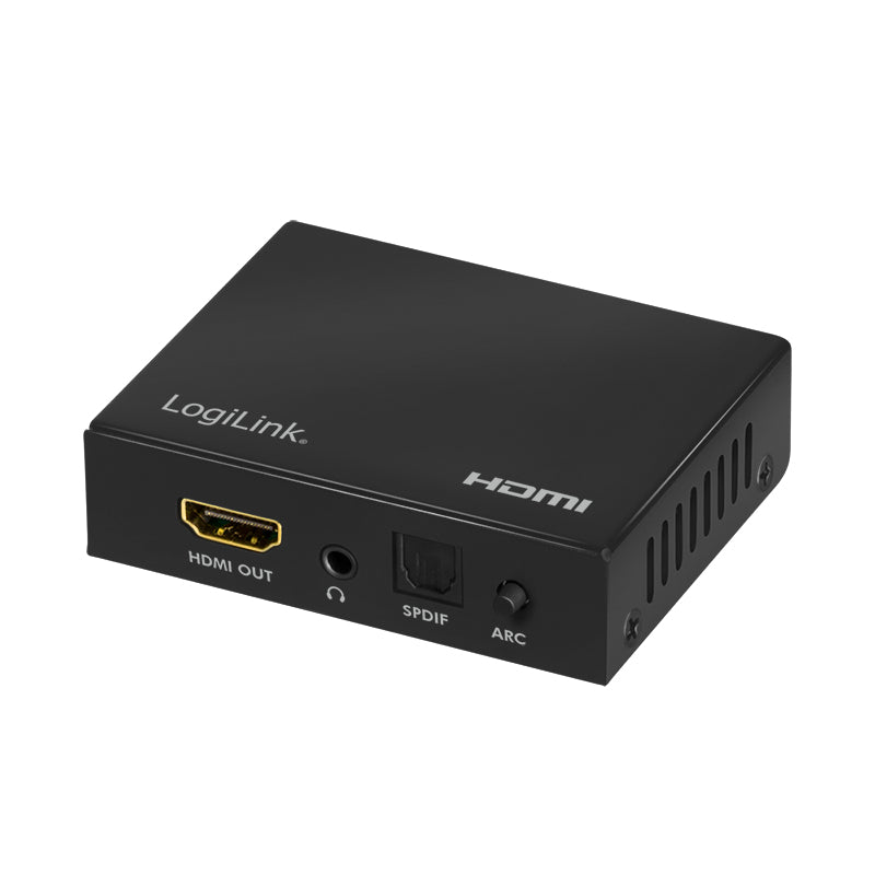 LogiLink HD0055 – HDMI Audio Extractor, 1× HDMI In / 2× HDMI Out, S/PDIF & 3,5 mm Out, externes 5 V Netzteil