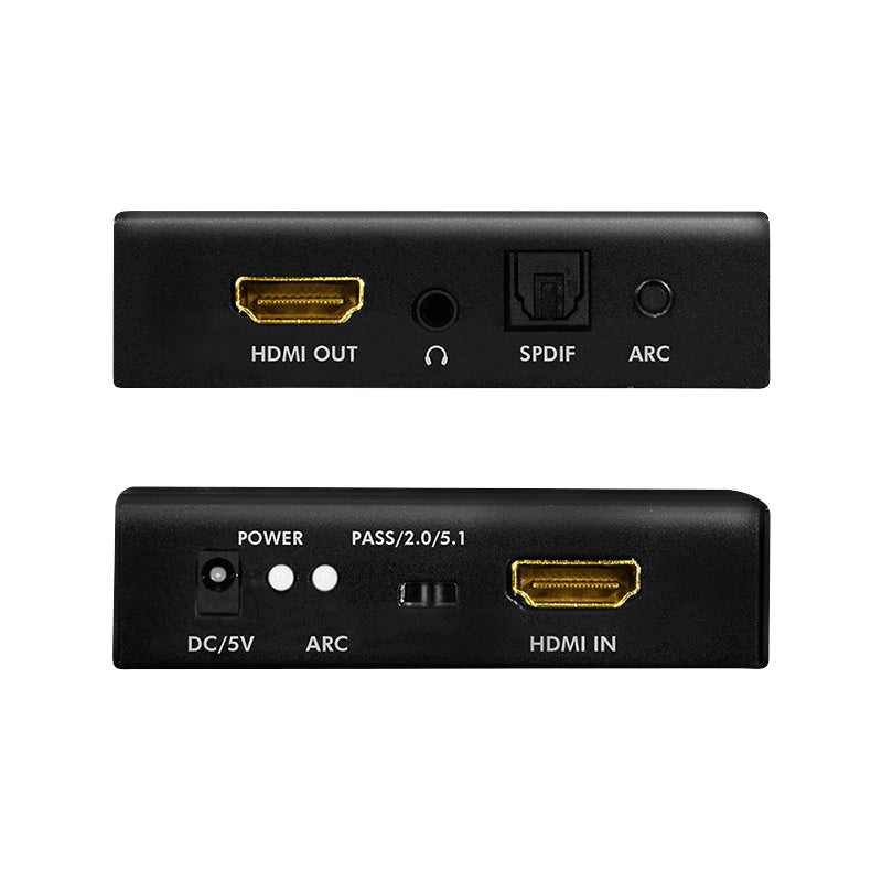 LogiLink HD0055 – HDMI Audio Extractor, 1× HDMI In / 2× HDMI Out, S/PDIF & 3,5 mm Out, externes 5 V Netzteil