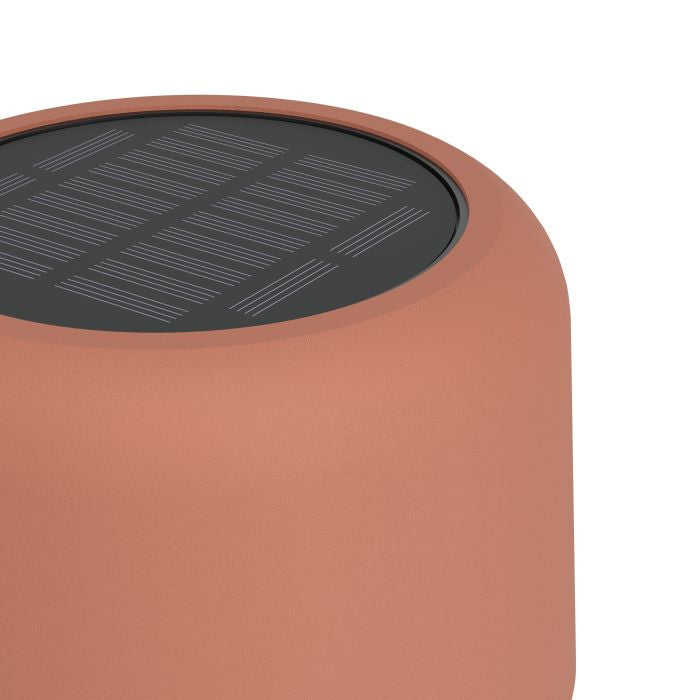 EGLO Stehleuchte Aussen – 120 cm, 270 lm, Warmweiss, 3000 K, IP44, Akku & Solar, Touch, USB-C, Braun, Stahl