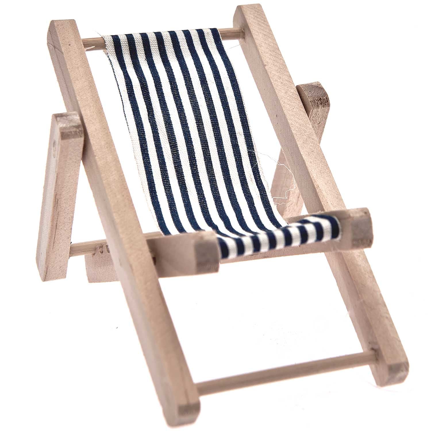 Rico Design Mini-Liegestuhl – 7 × 10 cm – Holz & Stoff, Mehrfarbig