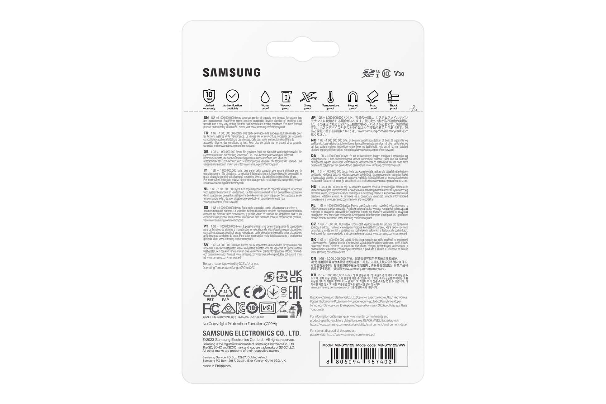 Samsung MB-SY512S SDXC 512 GB – UHS-I, U3, V30, 200/130 MB/s