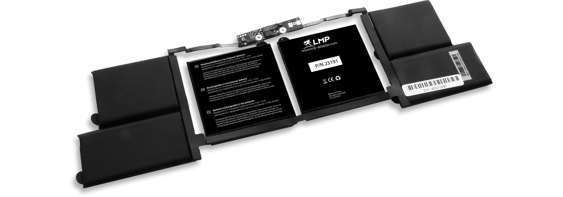 LMP 23191 – Ersatzakku Lithium-Polymer, 11,4 V 7333 mAh (83,6 Wh), für MacBook Pro 15 (2018, 2019)
