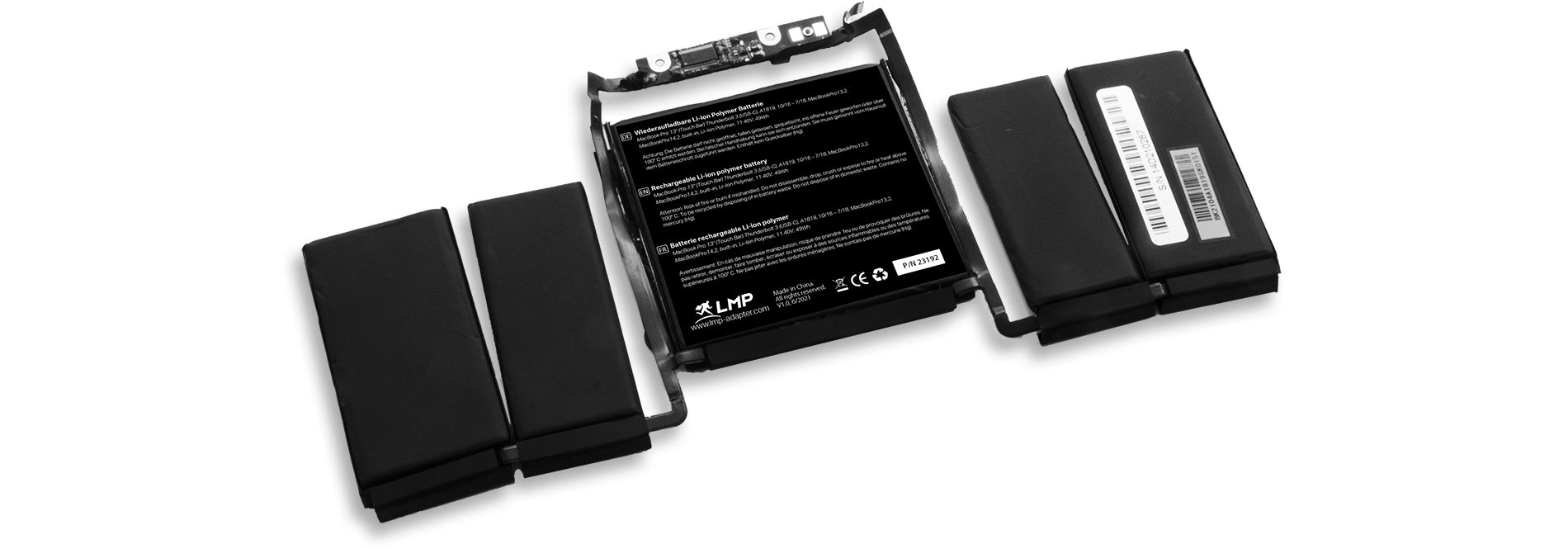 LMP Notebook-Akku – für MacBook Pro 13" (2016–2017) – 49 Wh, 11,4 V – Schwarz