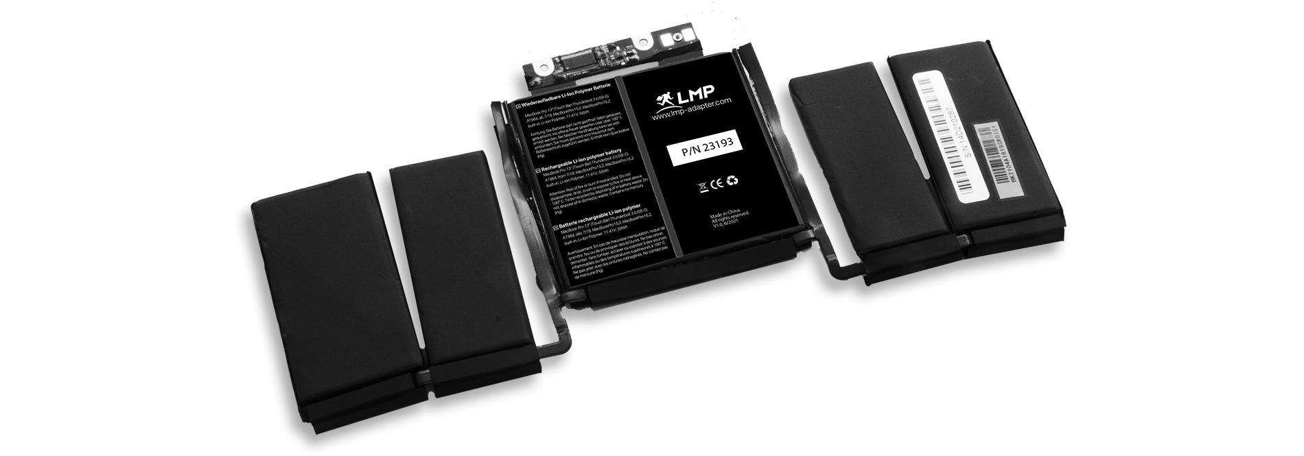 LMP Notebook-Akku – für MacBook Pro 13" (2018–2020) – 58 Wh, 11,41 V – Schwarz