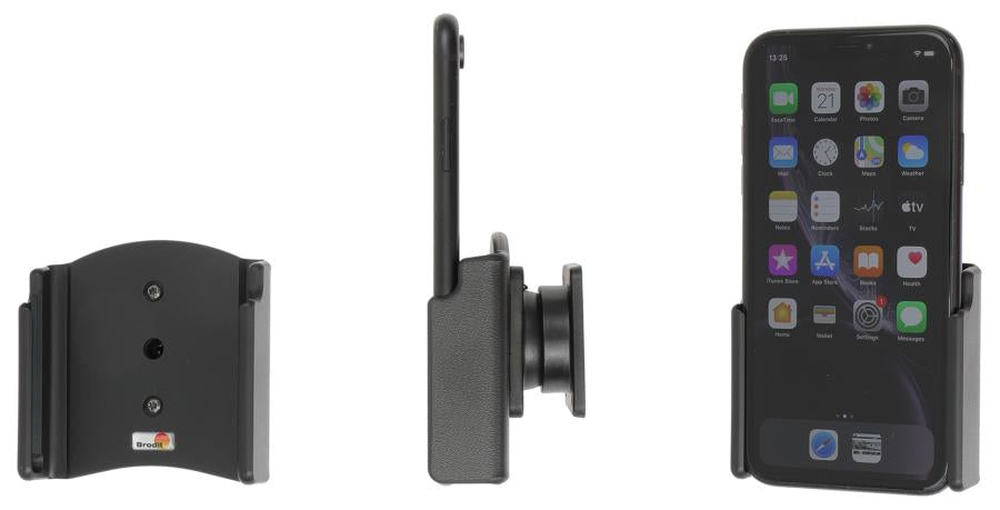 Brodit Auto-Halterung, Schraubbefestigung, 360° drehbar – für iPhone 11, iPhone XR – Schwarz
